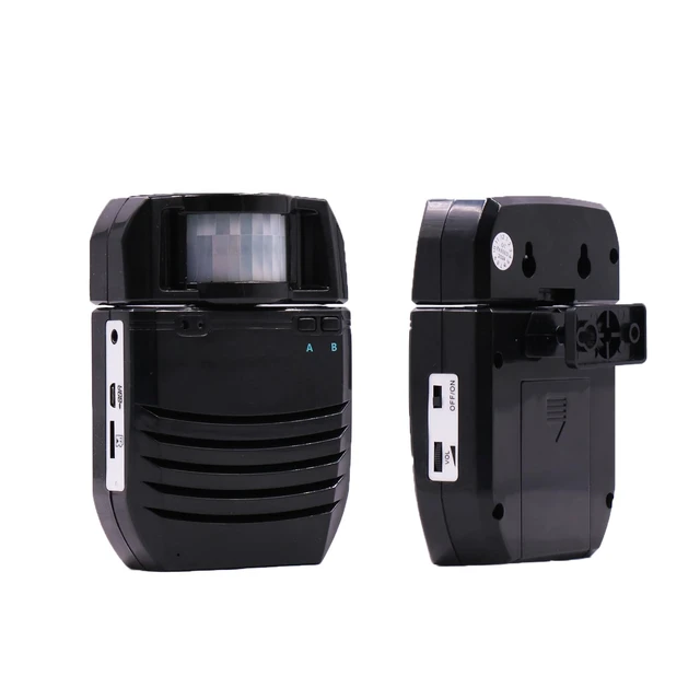 Alt view image 2 of 5 - PIR Infrared Motion Sensor Activated Sound Player Loudspeaker Alarm Motion Detector for Door Greeter Welcome Guests Entry Alert and Sales Advertising, (Black)