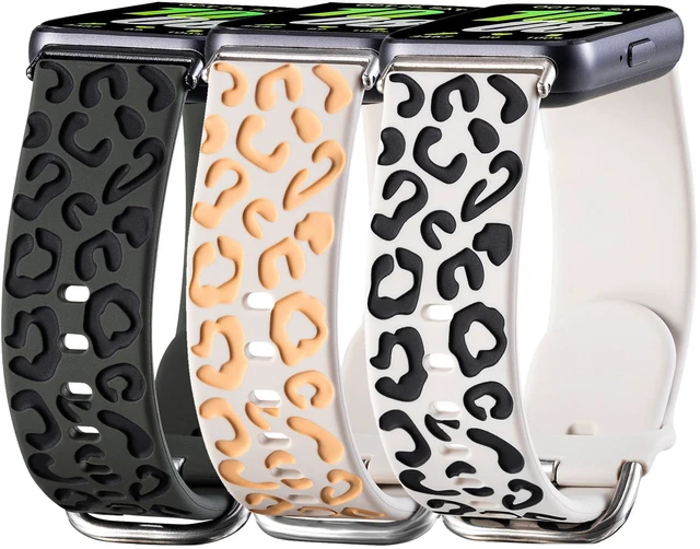 Main image of 3 Pack Lace Silicone Bands Compatible with Samsung Galaxy Fit 3,Adjustable Breathable Replacement Straps Soft Wristbands for Women Men