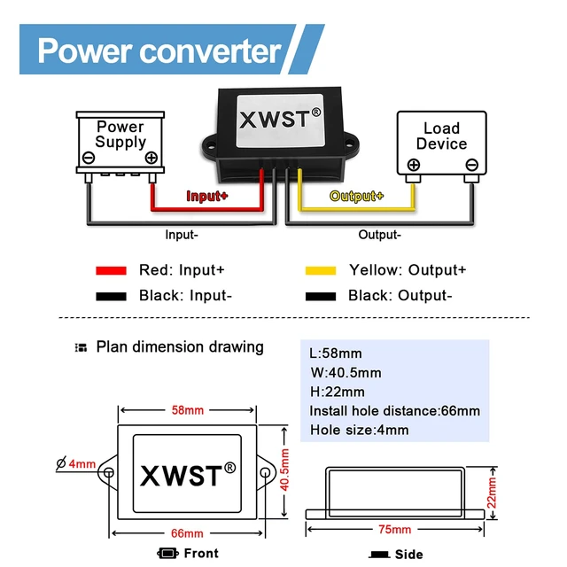 Alt view image 4 of 7 - DC/DC Converter Regulator 36V 48V Step Down to 12V 4A 48W Reducer Buck Power Converter Waterproof Module Transformer for Golf Cart Club Car