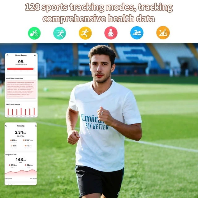 Alt view image 5 of 7 - Soccer Smart Ring for Men Women Sleep Health Tracker Gesture Control (8) Soccer style smart ring with HR/SpO2/sleep/HRV tracking, 128 sports modes, IP68 waterproof, gesture camera, no sub fee