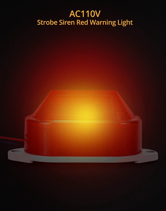 Alt view image 2 of 7 - 2 Pack AC 110V-250V Industrial Strobe Siren, 110dB Red Warning Light & Sound