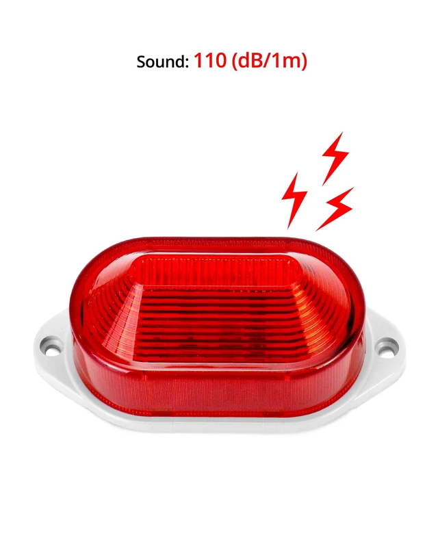 Alt view image 3 of 7 - 2 Pack AC 110V-250V Industrial Strobe Siren, 110dB Red Warning Light & Sound