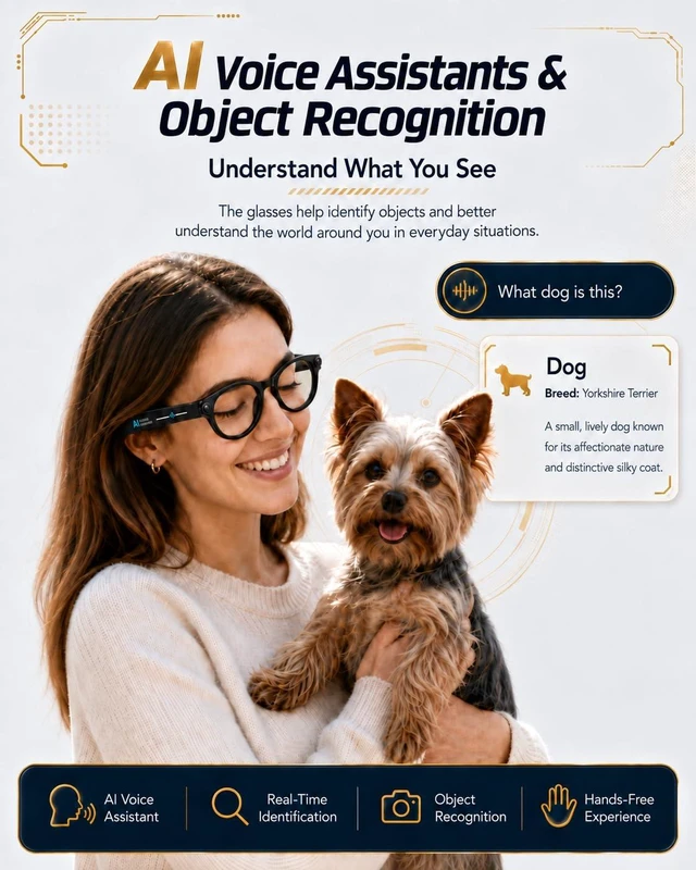 Alt view image 3 of 7 - AI Glasses with Camera, 8MP & 4K Video, Camera Glasses for Men Women Object Recognition, Real-Time Translation, Open-Ear Audio, Bluetooth Calling & Smart AI Features, Black, 3 Lenses