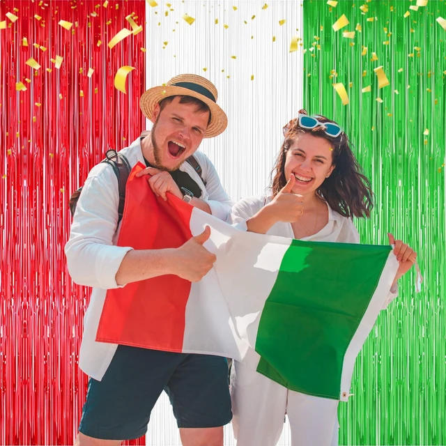 Alt view image 5 of 7 - Italian Party Decoration Red White and Green Tinsel Foil Fringe Curtains Backdrop Streamers for Christmas Mexican Fiesta Birthday Party Decor Supply