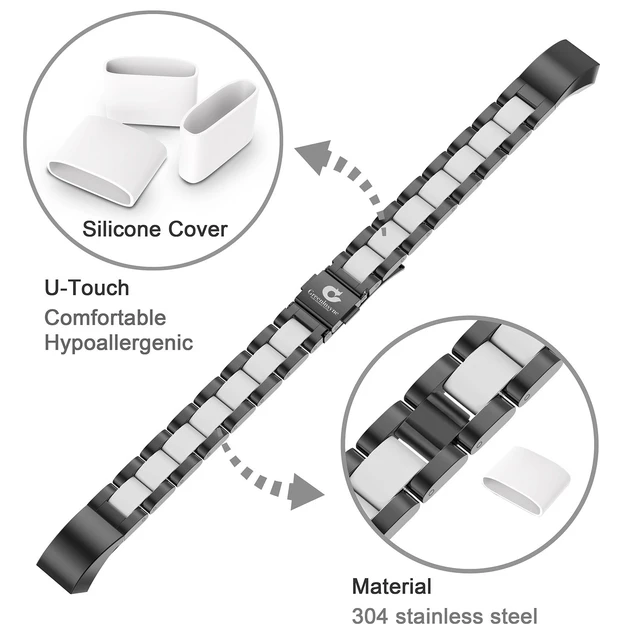 Alt view image 2 of 7 - Compatible with Alta Bands Metal, Special Edition Replacement for Alta HR Stainless Steel Bands Adjustable Accessory Wristband Small Large for Alta Bracelet Women Men