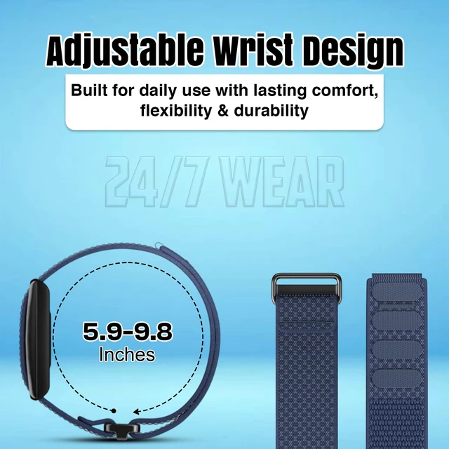 Alt view image 3 of 7 - Breathable Nylon Replacement Watch Band Compatible with Polar Loop Lightweight, Ideal for All Weather Use Sport Strap with Adjustable Hook & Loop Closure