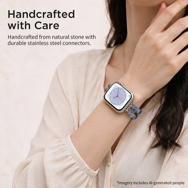 Alt view image 5 of 7 - Natural Stone Stretch Watch Band Compatible with Apple Watch for Women