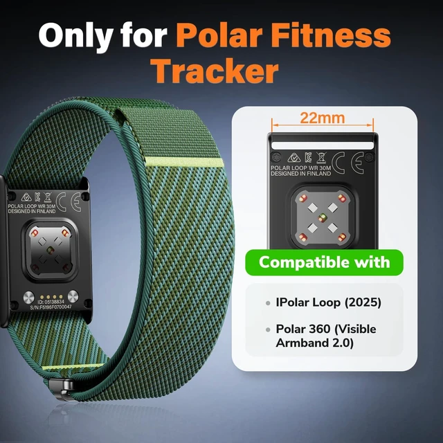 Alt view image 4 of 7 - Nylon Band Compatible with Polar Loop (2025) / Visible Wrist band 2.0, Hook and Loop Elastic Band for Polar Visible Wrist band 2.0 for Men Women