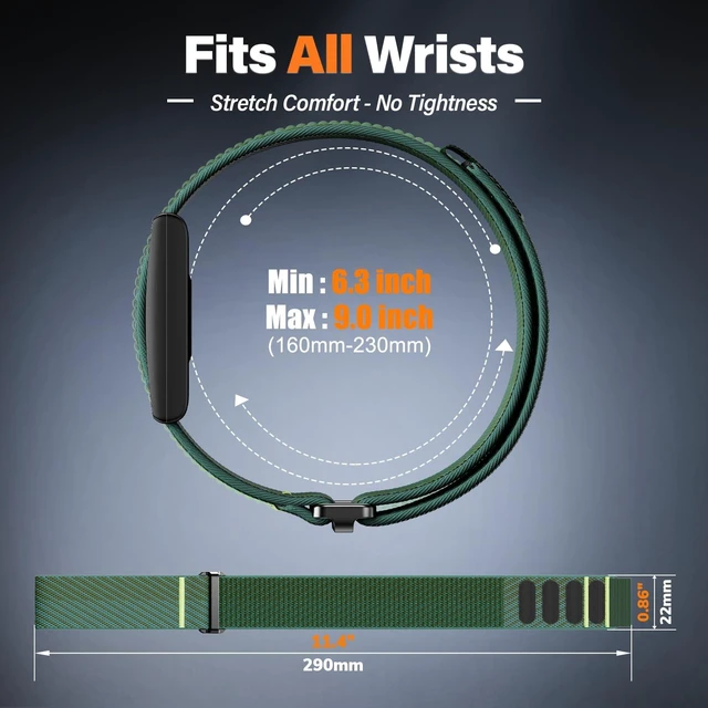 Alt view image 6 of 7 - Nylon Band Compatible with Polar Loop (2025) / Visible Wrist band 2.0, Hook and Loop Elastic Band for Polar Visible Wrist band 2.0 for Men Women
