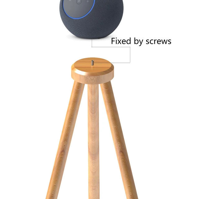 Alt view image 5 of 7 - Wood Tripod Stand for Echo Studio (2025 new Studio),SONOS Era100 and SONOS Era100sl,Enhance Sound Quality While Decorating Your Home (Beech)