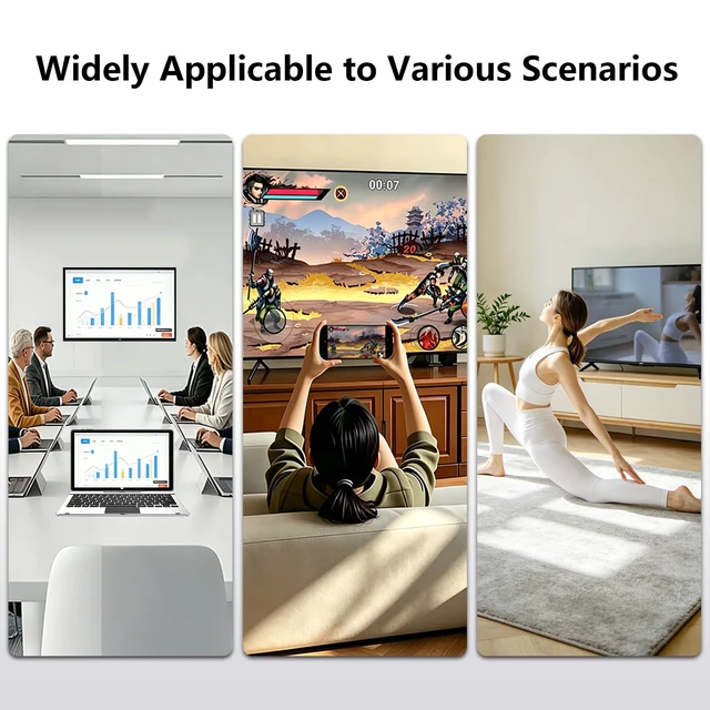 Alt view image 4 of 6 - Wireless Display Dongle Full HD Screen Mirroring Adapter Dual Band WiFi Screen Share Receiver Phone Laptop Video Audio Casting