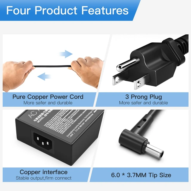 Alt view image 3 of 5 - 180W ADP-180TB H AC Adapter Fit for Asus ROG Zephyrus GA502DU GA502D GA502 GA502IU GA401 GA401I GA401II GA401IV TUF Gaming Laptop Charger F15 F17 FX505D FX505G Laptop Power Supply Charger