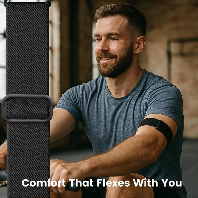 Alt view image 5 of 6 - Elastic Bicep Arm/Ankle Strap with Protective Case - Soft Breathable Adjustable Loop, Compatible with WHOOP 5.0 Band