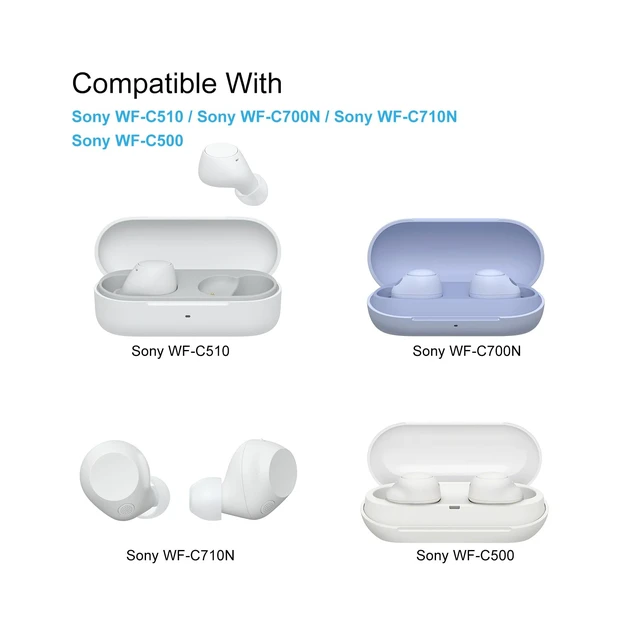 Alt view image 3 of 7 - Foam Ear Tips Replacement for Sony WF-C700N/ 710N/ C510/ C500, Gray Memory Foam Eartips, 3 Pairs (S/M/L)