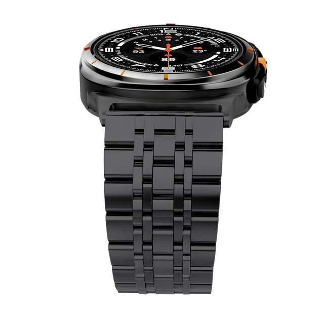 Alt view image 2 of 7 - Stainless Steel Bands Compatible with Samsung Galaxy Watch Ultra 47mm(2025/2024), No Gap Metal Replacement Classic Wristband for Men