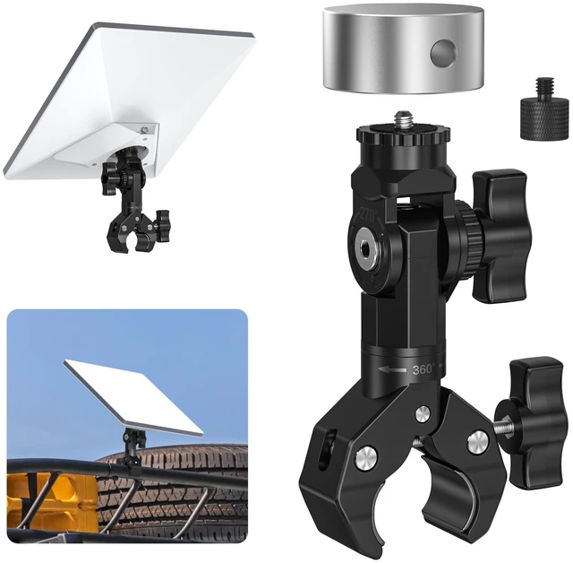 Main image of Starlink Mini Mount Clamp Pole for RV Balcony Tripods Boat Rail Fits RV Roof Racks, Tripods, Boat Rails & Balcony Guardrails for Outdoor Travel and Mobile Internet Setup, Aluminum Mount