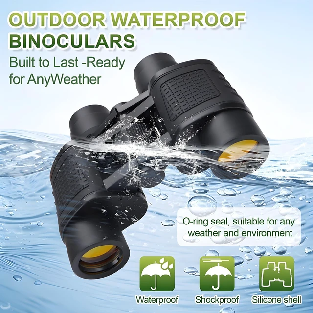 Alt view image 3 of 7 - Binoculars for Bird Watching for Adults and Kids Waterproof HD Binocular Professional with Low Light Night Vision High Powered Mini Binoculares for Hunting Concert Theater Camping (80 * 80)