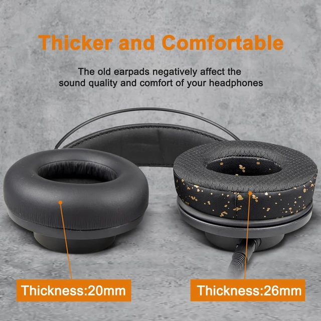 Alt view image 6 of 7 - Earpads Replacement for AKG Pro Audio K845 K845BT K545 K540 K275 K267 K245 K182 K167 Headphones, Ear Pads Cushions with Noise Isolation Foam - 90mm MF Black Gold