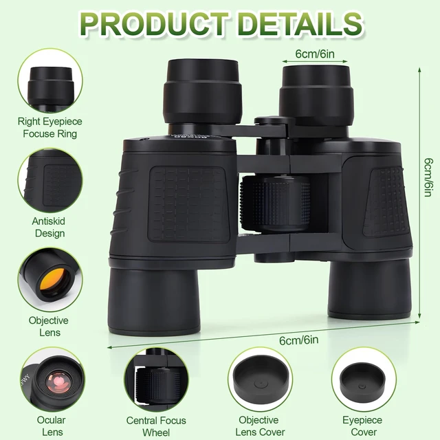 Alt view image 6 of 7 - Binoculars for Bird Watching for Adults and Kids Waterproof HD Binocular Professional with Low Light Night Vision High Powered Mini Binoculares for Hunting Concert Theater Camping (80 * 80)
