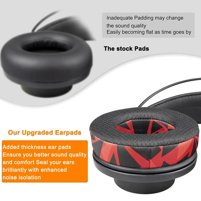 Alt view image 5 of 7 - Earpads Replacement for AKG Pro Audio K845 K845BT K545 K540 K275 K267 K245 K182 K167 Headphones, Ear Pads Cushions with Noise Isolation Foam - 90mm MF Red Storm