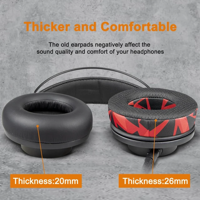 Alt view image 6 of 7 - Earpads Replacement for AKG Pro Audio K845 K845BT K545 K540 K275 K267 K245 K182 K167 Headphones, Ear Pads Cushions with Noise Isolation Foam - 90mm MF Red Storm
