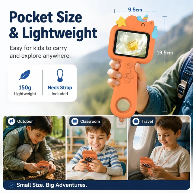 Alt view image 3 of 7 - Kids Microscope Digital Magnifying Glass: STEM Toy Science Gift Ages 4-12 2.4" IPS screen, 600X magnification, 8X digital zoom and 8 adjustable LEDs; handheld science explorer for boys and girls