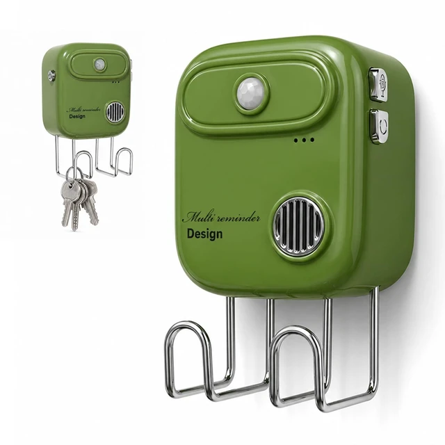 Main image of Door Exit Reminder with Key Holder, Recordable Voice Reminder, Motion-Activated, Wall Mount No WiFi No Drilling, Batteries Not Included-for Seniors Forgetful Adults Parents (Green)