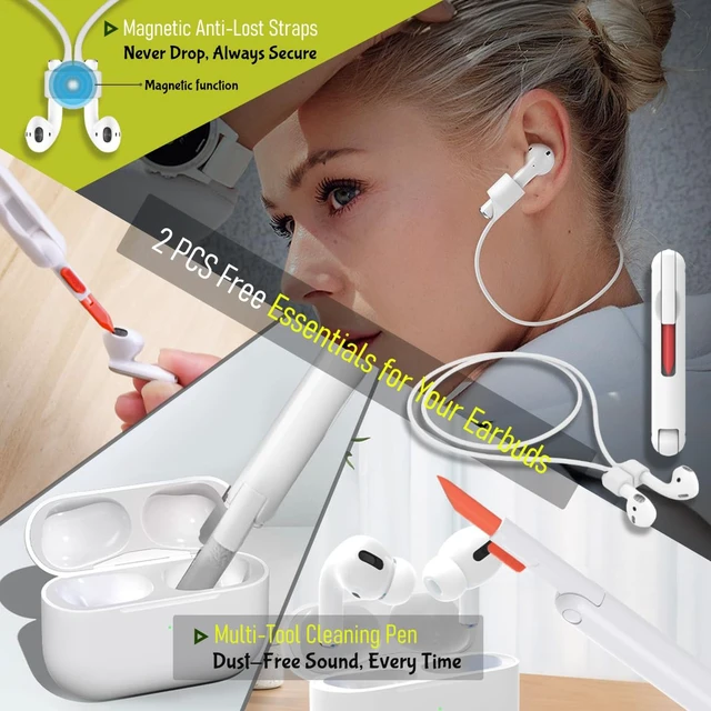 Alt view image 4 of 7 - for Airpods 4 Case Cover with Magnetic Anti-Lost Straps & Cleaning Kit, Shockproof Silicone Camera Protector for Airpod 4th Generation Cases Wireless Charging with Keychain Accessories