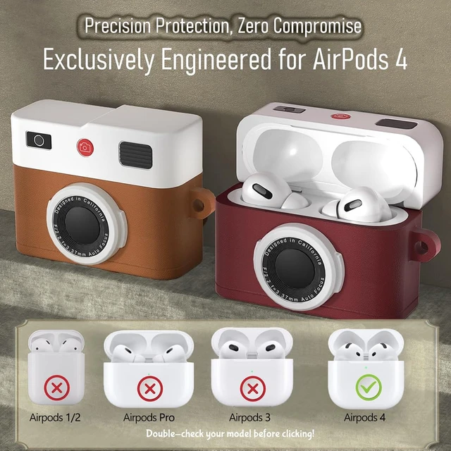 Alt view image 3 of 7 - for Airpods 4 Case Cover with Magnetic Anti-Lost Straps & Cleaning Kit, Shockproof Silicone Camera Protector for Airpod 4th Generation Cases Wireless Charging with Keychain Accessories