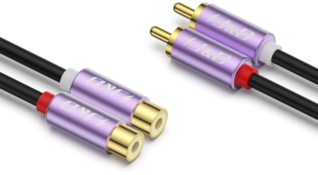 Main image of RCA Cable, Gold Plated 2 RCA Male to Female Stereo Audio Extension Cable for Mixer Speaker, 20ft