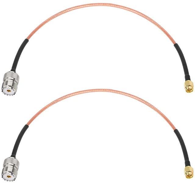 Main image of SMA Male to SO239 RG316 Cable 1FT 2PCS- SMA Male to SO239 UHF Female Antenna Cable - High Performance Low Loss - for Ham Radio, CB Radio, Antenna, Receiver, Transmitter