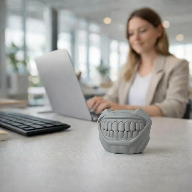 Alt view image 5 of 7 - Silicone Case for AirPods 5 and AirPods 4, Cool Teeth Design, Gray Compatible with AirPods 5 (2026) & 4 (2024), Cute Case Cover, MagSafe Charging