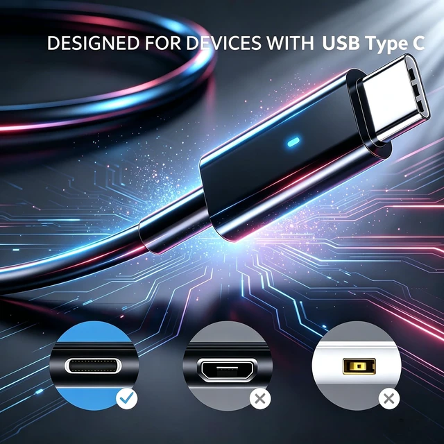 Alt view image 2 of 7 - 65W USB C Laptop Charger Compatible with Dell Pro 14 16 Plus Pro 13/14/16,DB14250 DB04250 DB16250 DB16255,14 16 Plus 2-in-1 DB06250 DB04255,Latitude 5420 7450 7440,Inspiron 14 16,XPS 13
