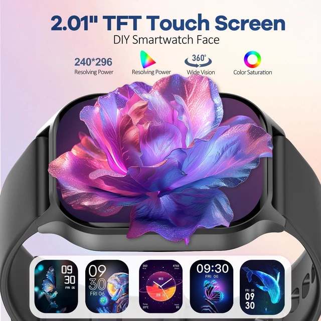 Alt view image 2 of 7 - Smart Watch for Men Women, 2.01-Inch Screen, 700mAh Battery Bluetooth 5.3 calls, DIY Dial, 120+ sports modes, Running Watch with Step Counter Heart Rate Sleep Monitor for iOS Android