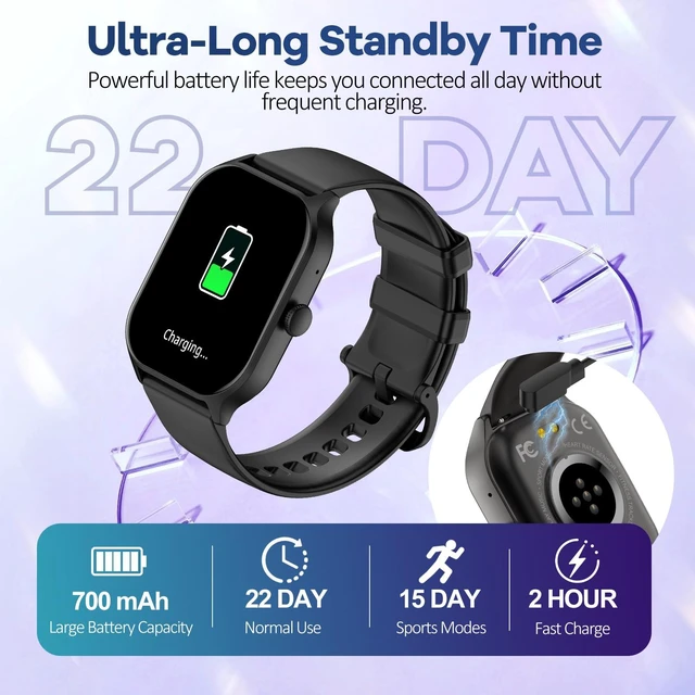 Alt view image 6 of 7 - Smart Watch for Men Women, 2.01-Inch Screen, 700mAh Battery Bluetooth 5.3 calls, DIY Dial, 120+ sports modes, Running Watch with Step Counter Heart Rate Sleep Monitor for iOS Android