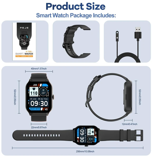 Alt view image 7 of 7 - Smart Watch for Men Women, 2.01-Inch Screen, 700mAh Battery Bluetooth 5.3 calls, DIY Dial, 120+ sports modes, Running Watch with Step Counter Heart Rate Sleep Monitor for iOS Android