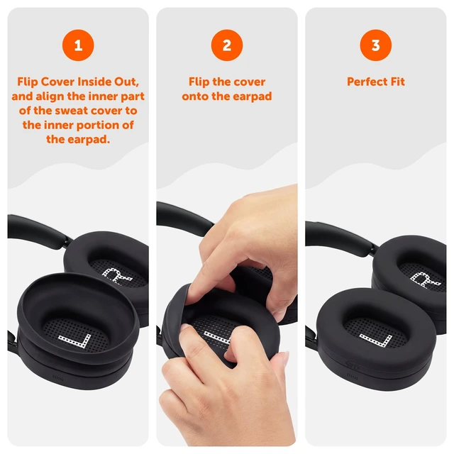 Alt view image 5 of 7 - SweatZ 1000X - Sweat Covers Compatible with Sony 1000X THE COLLEXION Washable Silicone Earpad Covers for Workouts by Wicked Cushions Sweatproof, Reusable and Tool-Free Black