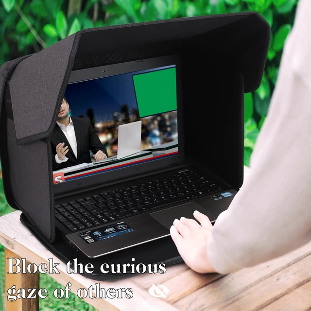 Alt view image 2 of 7 - Portable Laptop Sun Shade Foldable Laptop Privacy Shield Blocks Sunlight Working Outside,Computer Anti Glare Shield Privacy Hood Case Fits 12-14in(Patent Pending)