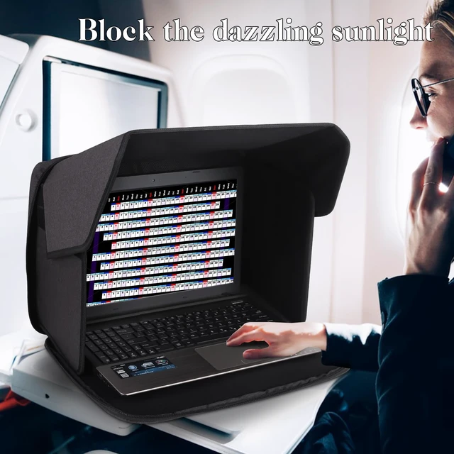 Alt view image 3 of 7 - Portable Laptop Sun Shade Foldable Laptop Privacy Shield Blocks Sunlight Working Outside,Computer Anti Glare Shield Privacy Hood Case Fits 12-14in(Patent Pending)