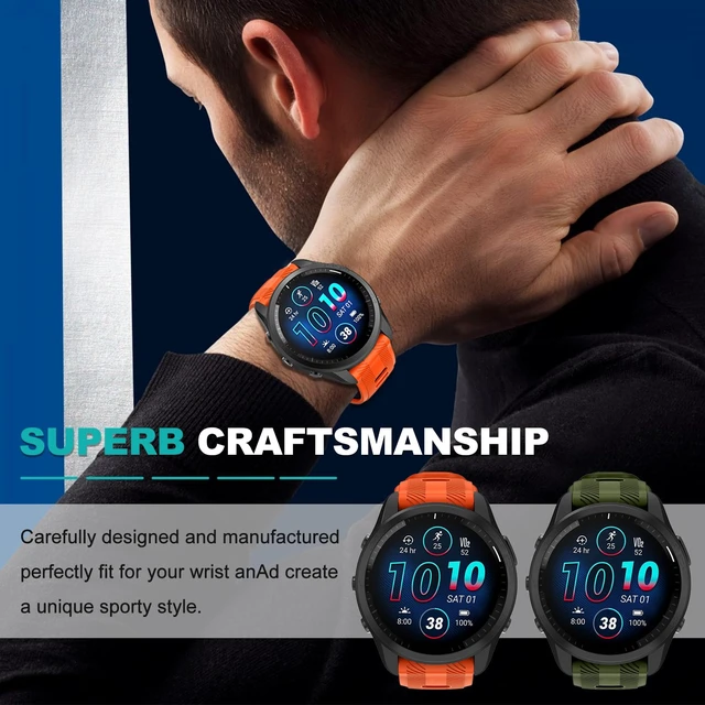 Alt view image 7 of 7 - for Garmin Forerunner 970, 965, 955, 945, 935 Replacement Band