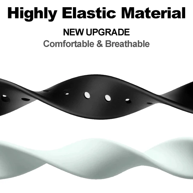 Alt view image 4 of 7 - 6-Pack Straps for Xiaomi Smart Band 8 Active & Redmi Band 2 Soft, lightweight TPU with ventilation openings; adjustable, easy to clean, and quick to replace