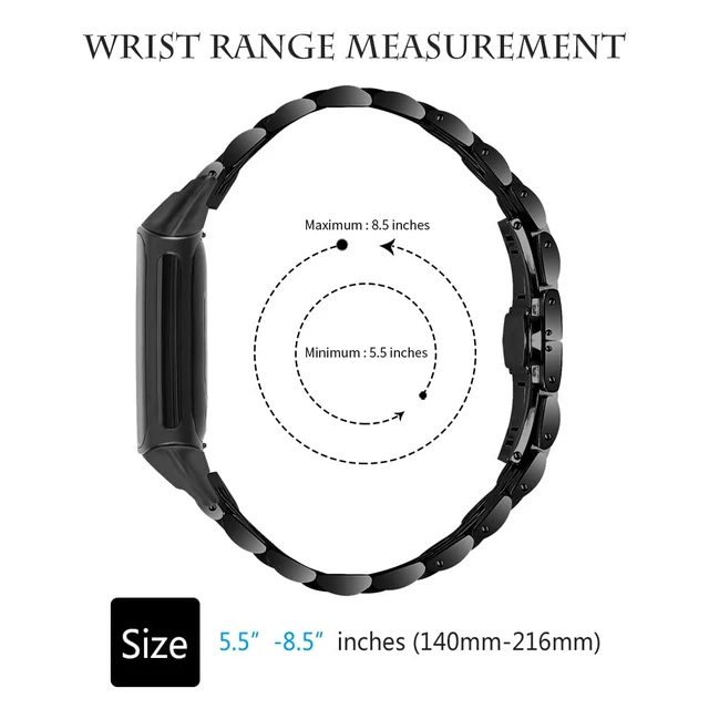 Alt view image 2 of 5 - Band Compatible with Fitbit Charge 6/Charge 5 Bands Men Women Classy Fitness Wristband Smart Watch Stainless Steel Adjustable Replacement Accessory Bands Strap for Charge 6/Charge 5