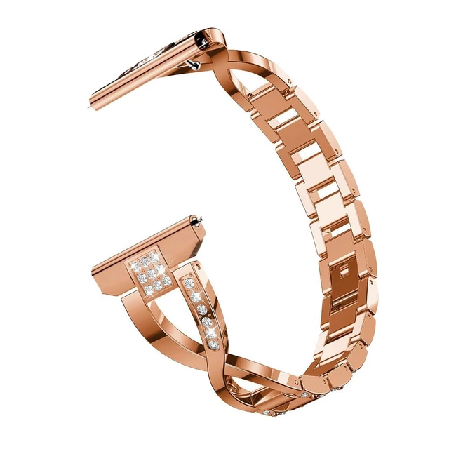 Alt view image 3 of 7 - Compatible for Garmin Venu 4 41mm/Venu 3S/Venu 2S/Vivoactive 4S/Vivomove 3S Band, Women 18mm Quick Release Metal Bling Jewelry Rhinestone Strap Wristband for Forerunner 255S/265S