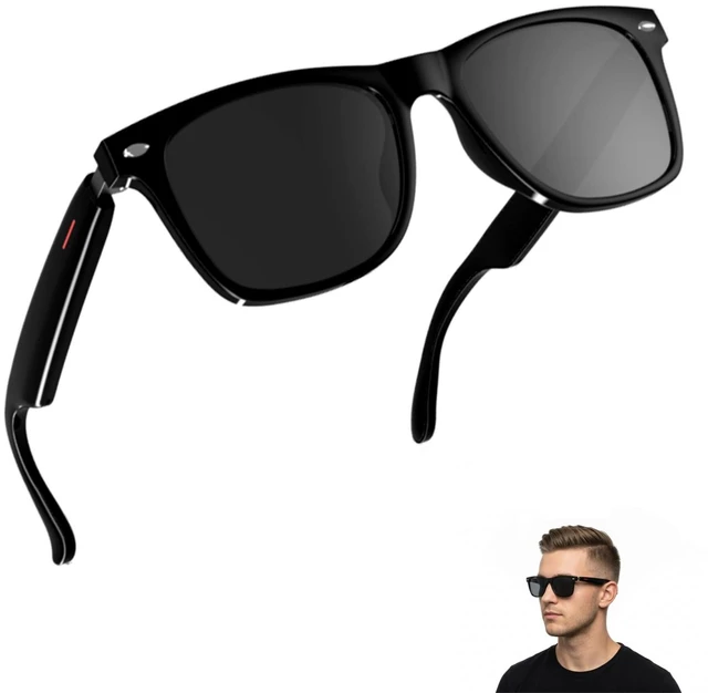 Main image of Smart Glasses for Men Women, UV400 Polarized Sunglasses Lenses Open Ear Bluetooth Sunglasses with Mic & Speakers, Hands-Free Calls, Voice Assistant, Touch Control, Driving Sports Outdoor