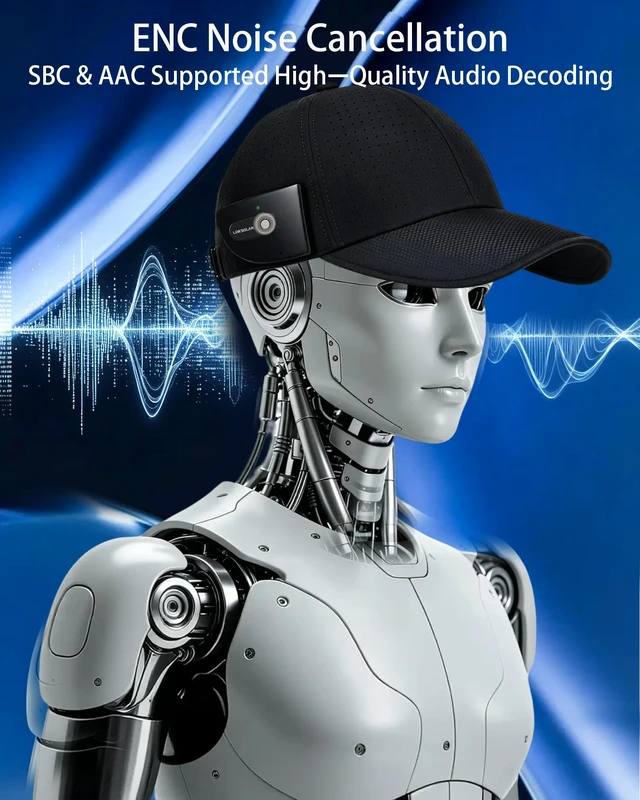 Alt view image 4 of 7 - Solar Bluetooth Smart Hat OpenEar Speaker Baseball Cap Waterproof golf music cap, running speaker hat, hiking headwear with audio, work outdoor solar cap, hands-free call baseball hat