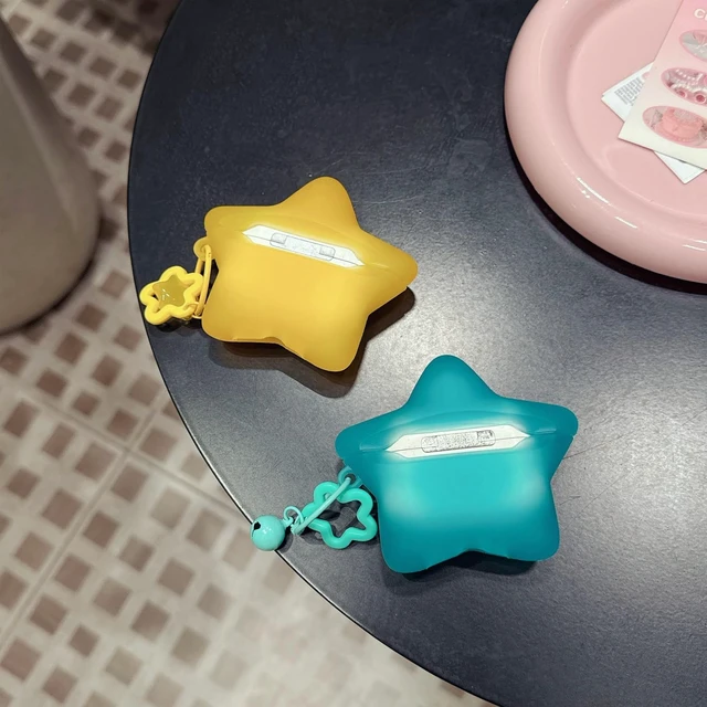 Alt view image 4 of 6 - Earbuds Case for Samsung Galaxy Buds 3/Buds 3 Pro/Buds 3 FE, Cute Fun Silicone Star Anti-Drop Protective Case for Girls Boy (Blue)