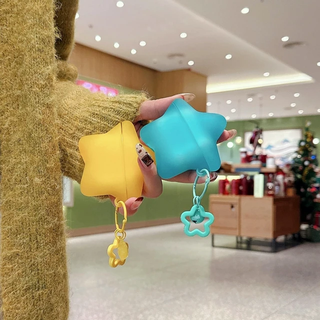 Alt view image 5 of 6 - Earbuds Case for Samsung Galaxy Buds 3/Buds 3 Pro/Buds 3 FE, Cute Fun Silicone Star Anti-Drop Protective Case for Girls Boy (Blue)
