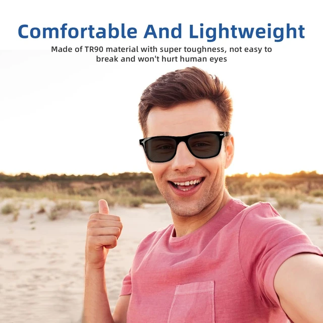 Alt view image 3 of 7 - Smart Glasses for Men Women, UV400 Polarized Sunglasses Lenses Open Ear Bluetooth Sunglasses with Mic & Speakers, Hands-Free Calls, Voice Assistant, Touch Control, Driving Sports Outdoor