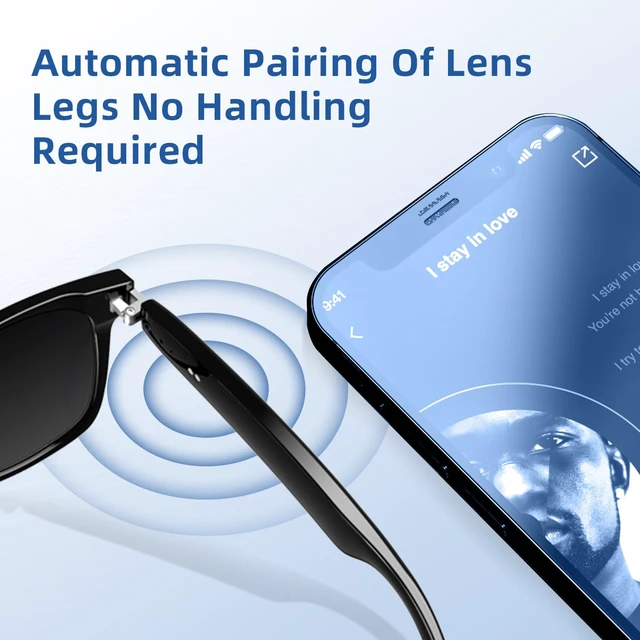 Alt view image 6 of 7 - Smart Glasses for Men Women, UV400 Polarized Sunglasses Lenses Open Ear Bluetooth Sunglasses with Mic & Speakers, Hands-Free Calls, Voice Assistant, Touch Control, Driving Sports Outdoor