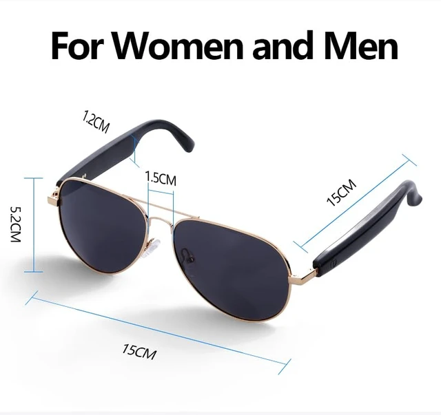 Alt view image 7 of 7 - Bluetooth Audio Smart Sunglasses with Speakers, UV400 Protection Blue Light Blocking Glasses for Men Women, Hands-Free Calls Voice Control for Driving Cycling Outdoor Office